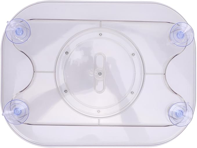 Refrigerator Lazy Turntable Organizer Square Clear Acrylic PET Rotating Fridge Tray for Kitchen Table Top Cabinet Pantry