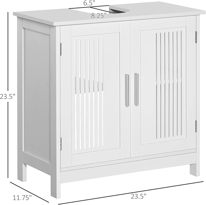 Pedestal Sink Storage Cabinet with 2 Doors, Under Sink Bathroom Cabinet with 2 Doors and Shelf, Under Sink Cabinet Bathroom Space Saver Organizer Pedestal Sink Bathroom Vanity Furniture
