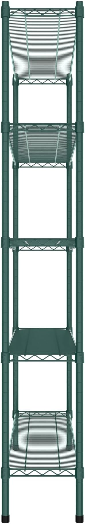 Commercial NSF Listed Green Epoxy Stationary Wire Shelving Kit 12" x 54" x 74", with 5 Shelves Perfect for Warehouse, Walk-in Refrigerator, Freezer, Grocery Store, Restaurant, Dishroom