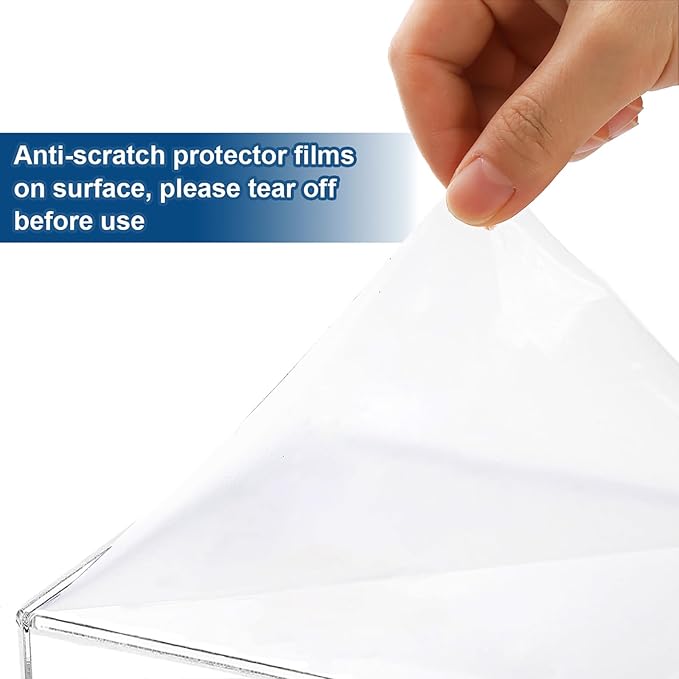 Frcctre 2 Pack Acrylic Display Risers, 5mm Thick Clear Small Display Risers Stand Acrylic Showcase Fixtures Shelf for Dessert Cupcake Figures Toys Cosmetics Perfume-12"x5"x3.3"