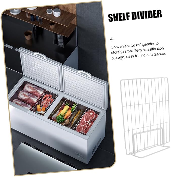 Alipis Refrigerator Divider Organizer Mesh Wire Partition for Freezer and Fridge Shelves Transparent Vertical Storage Rack for Efficient Food Categorization and Easy Access in Home and Supermarket Use