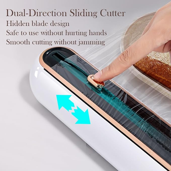 EasyCutter- The Premium Effortless Cling Film Dispenser for Every Kitchen by COZYTO (Classic Black)
