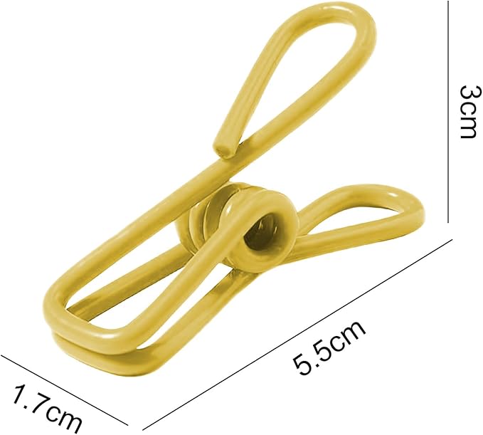 Multipurpose Metal Bag Clips - 2 Inch Colorful Sealer for Sealing Food, Paper Holder, Clothesline Clip for Laundry Hanging, Kitchen Bags (Yellow, 36PCS)