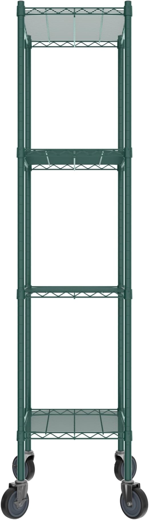 Commercial NSF Listed Green Epoxy Mobile Wire Shelving Kit 18" x 24" x 80", with 4 Shelves Perfect for Warehouse, Walk-in Refrigerator, Freezer, Grocery Store, Restaurant, Dishroom