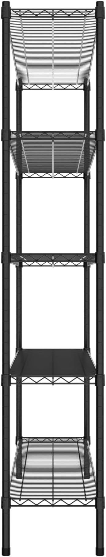 Commercial NSF Listed Black Epoxy Stationary Wire Shelving Kit 14" x 54" x 74", with 5 Shelves Perfect for Warehouse, Walk-in Refrigerator, Freezer, Grocery Store, Restaurant, Dishroom