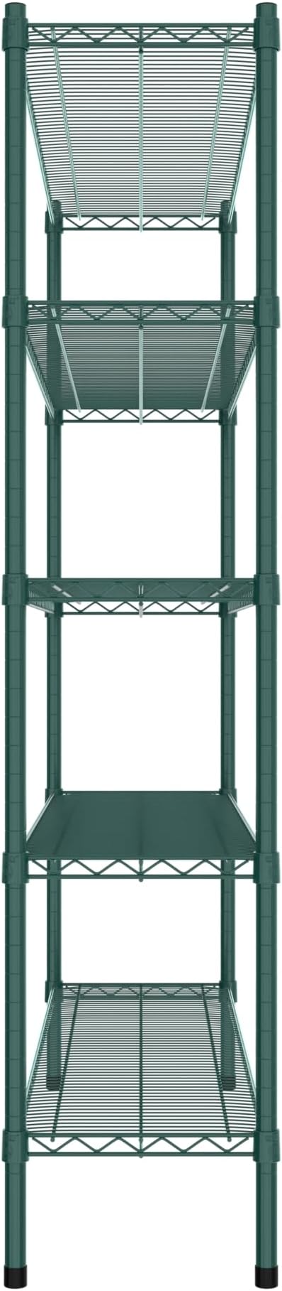 Commercial NSF Listed Green Epoxy Stationary Wire Shelving Kit 14" x 54" x 64", with 5 Shelves Perfect for Warehouse, Walk-in Refrigerator, Freezer, Grocery Store, Restaurant, Dishroom