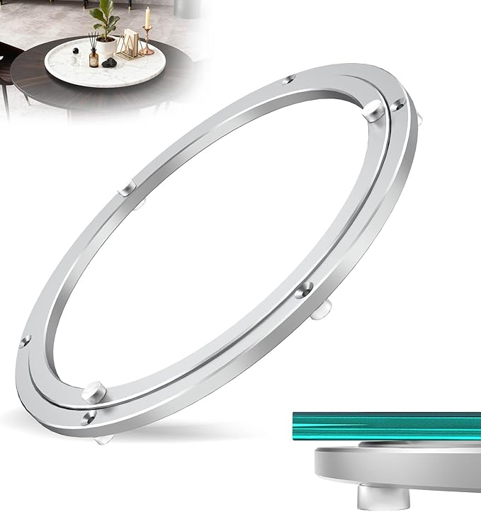 Lazy Susan Hardware, Heavy Duty Lazy Susan Bearing & Swivel Turntable - 12 Inch Rotating Bearing Plate for Round Dining Table, Smooth Swivel Mechanism