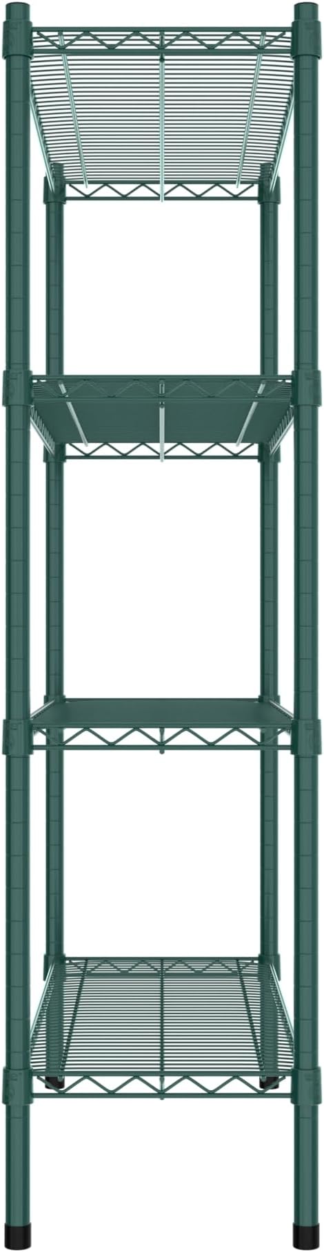 Commercial NSF Listed Green Epoxy Stationary Wire Shelving Kit 14" x 36" x 54", with 4 Shelves Perfect for Warehouse, Walk-in Refrigerator, Freezer, Grocery Store, Restaurant, Dishroom