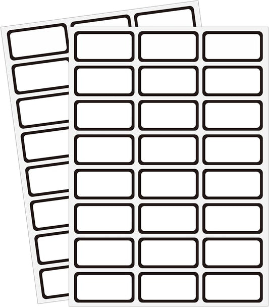 STARLIBOO Removable Labels, Blank Freezer Labels for Food Containers, 1x2 Inch Freezer Stickers/Waterproof Labels/ (Black Border, 360 Labels)