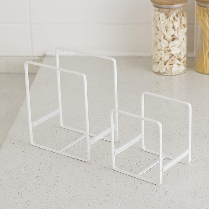 ORZ Organizer for Cabinet, Set of 2 Plate Holders Metal Plate Storage Rack for Counter-top and Cupboard
