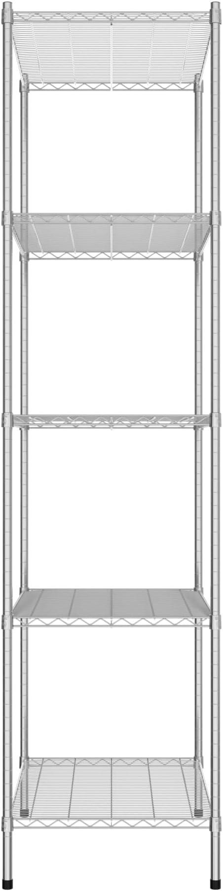 Commercial NSF Listed Chrome Stationary Wire Shelving Kit 24" x 36" x 96", with 5 Shelves Perfect for Warehouse, Walk-in Refrigerator, Freezer, Grocery Store, Restaurant, Dishroom