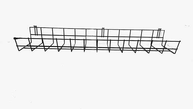 Northland Online Under Desk Cable Organizer 24 Inch Wire Tray | Under Table Cord Management Basket | Cable Cage to Hide Cords | Computer Desk Raceway for Home & Office | Heavy Duty Steel
