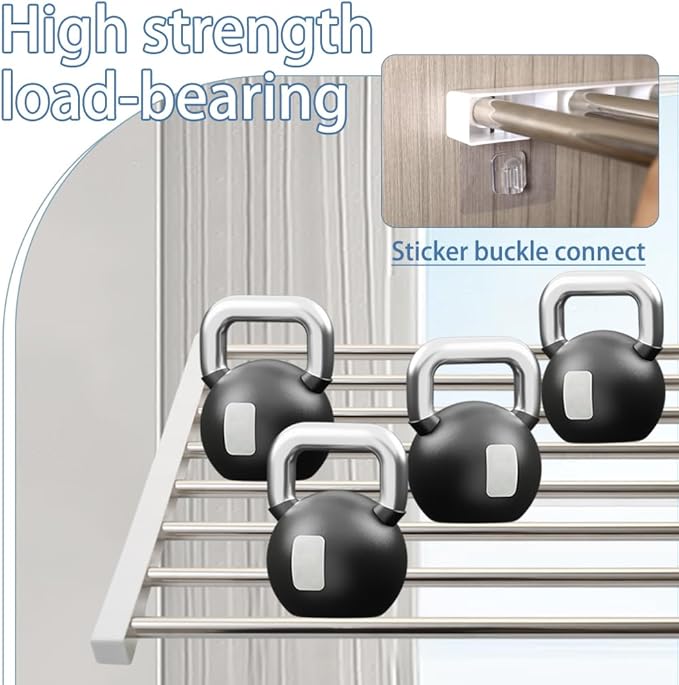 Hershii Extendable Closet Shelf Wardrobe Rail Metal Hanging Rod Storage Rack Expanding Clothes Divider Separator Organizer for Cabinet Cupboard Kitchen Bathroom, (21.65''-35.43'') X 16.82''