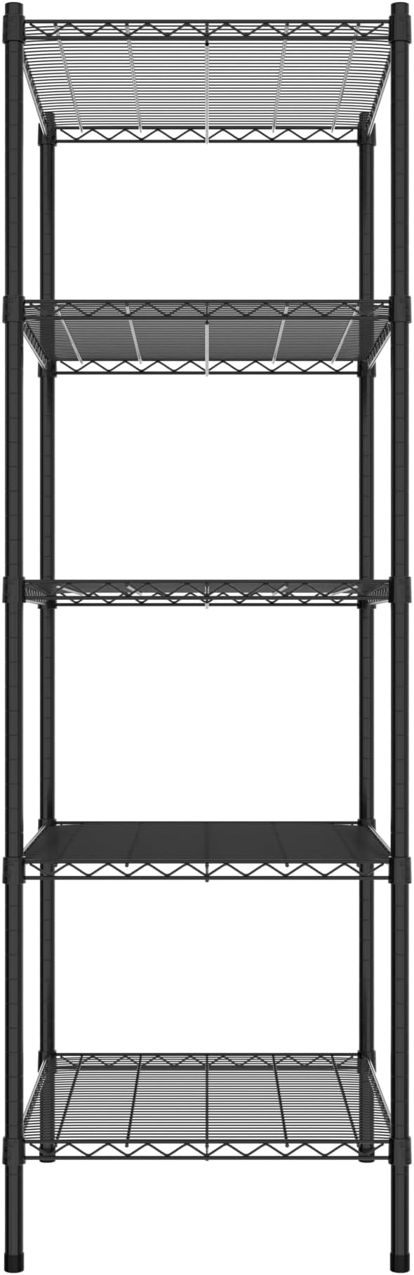 Commercial NSF Listed Black Epoxy Stationary Wire Shelving Kit 24" x 30" x 74", with 5 Shelves Perfect for Warehouse, Walk-in Refrigerator, Freezer, Grocery Store, Restaurant, Dishroom