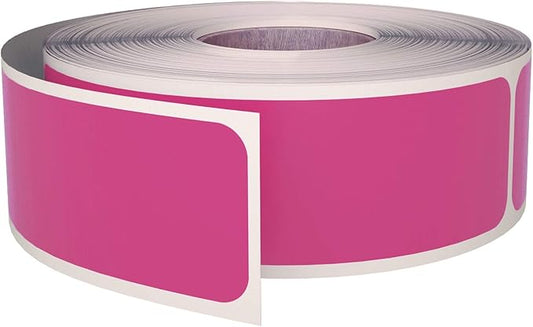 Color Stickers for File Folders 3x1 inch- 250 Pack, (7.5cm x 2.5cm) Pink Sticker Label Roll by Royal Green