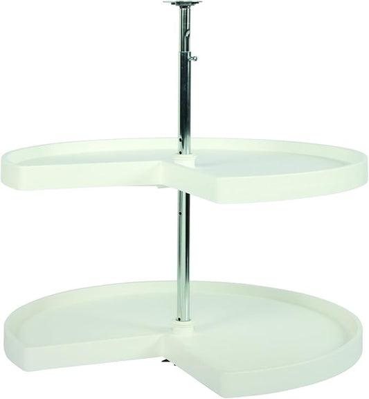 Knape & Vogt Corner Cabinet Lazy Susan, 2-Tier Lazy Susan for Cabinet, 28 in. 360º Turntable for Kitchen Cabinets, White