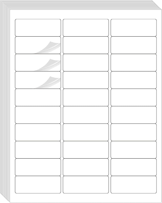 Yegawen 1" x 2-5/8" Address Labels 600 Labels Sticker Paper for Laser/Inkjet Printer Mailing Labels 8.5"×11"-White/20 Sheet