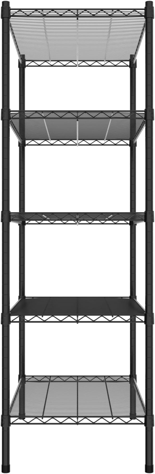Commercial NSF Listed Black Epoxy Stationary Wire Shelving Kit 21" x 36" x 64", with 5 Shelves Perfect for Warehouse, Walk-in Refrigerator, Freezer, Grocery Store, Restaurant, Dishroom