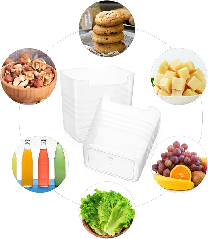 ULTECHNOVO 8pcs Translucent Storage Bins for Refrigerator Organization Shaped Design for Easy Access for Vegetables Fruits and Seasonings Home Kitchen