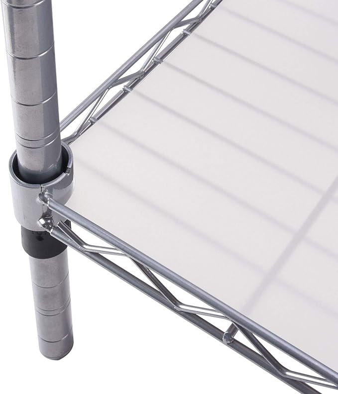 Slendor Wire Shelf Liner 14" x 30" Value Pack of 5 Flat Heavy Duty Waterproof Non-Adhesive Industrial Strength Plastic Mats for Tier Shelving Unit, Transparent