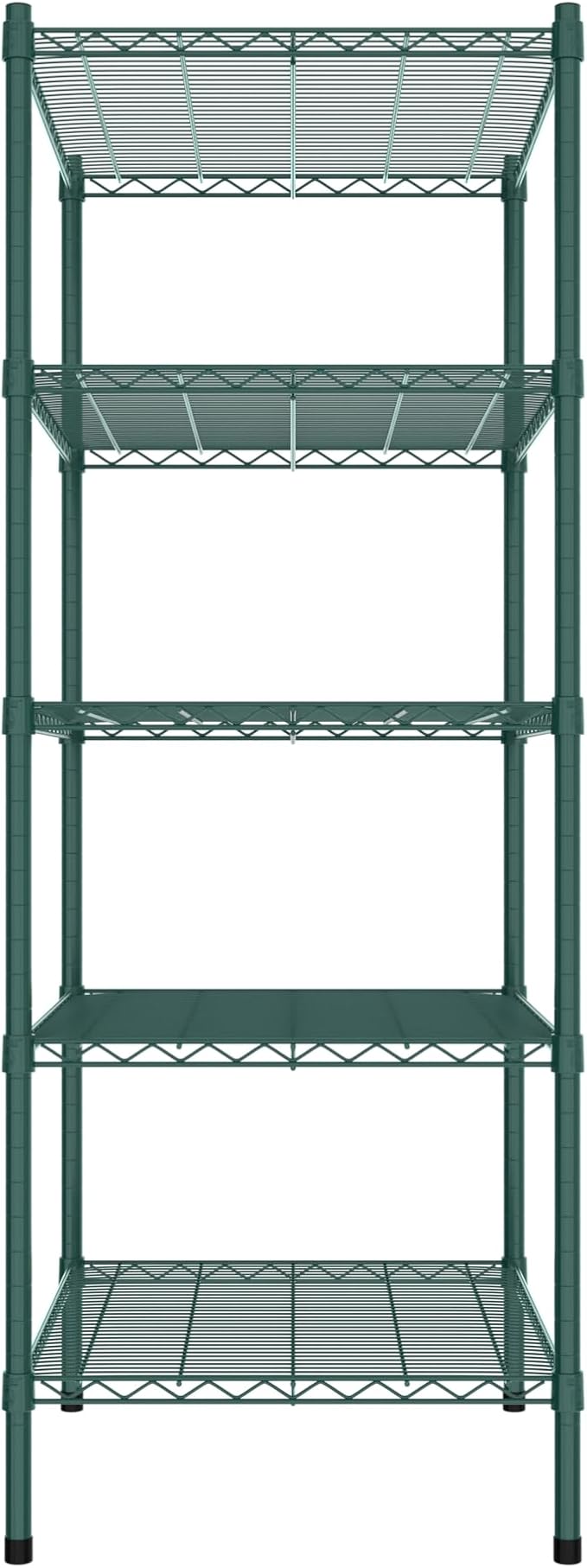 Commercial NSF Listed Green Epoxy Stationary Wire Shelving Kit 24" x 30" x 64", with 5 Shelves Perfect for Warehouse, Walk-in Refrigerator, Freezer, Grocery Store, Restaurant, Dishroom