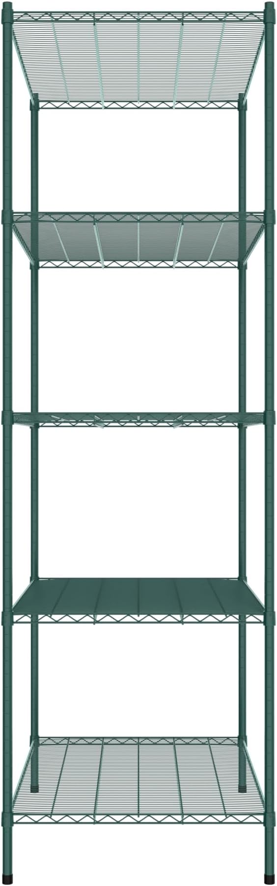 Commercial NSF Listed Green Epoxy Stationary Wire Shelving Kit 30" x 48" x 96", with 5 Shelves Perfect for Warehouse, Walk-in Refrigerator, Freezer, Grocery Store, Restaurant, Dishroom