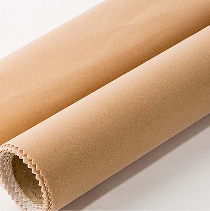 Self Adhesive Velvet Flocking Liner for Jewelry Drawer Art Crafts DIY Project Velvet Fabric Peel and Stick Drawer Velvet Liner 17.7" x 78.7" (Beige)