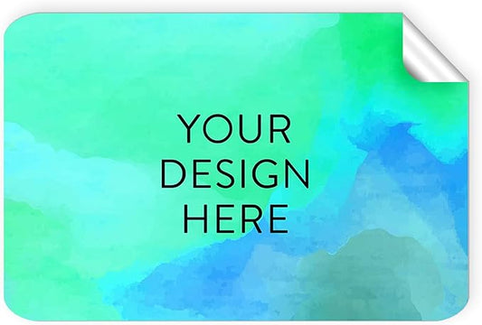 100 Custom Vinyl Stickers - Upload Your own Image, Text, Design, Logo - Personalized Logo Labels for Handmade, Packaging, Bottle, Jars, Candle, Brand Stickers (Blue Green, 5x3)