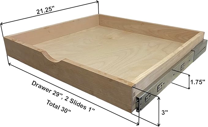 COUVER DIY Non-Assembled Birch Wood, Pull-Out Cabinet Organizers, Under Sink Organizers for Bathroom & Kitchen, Cabinet Slide-Out Organizers and Storage, Soft Closed Rail, 30 inch