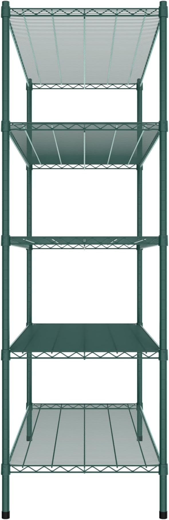 Commercial NSF Listed Green Epoxy Stationary Wire Shelving Kit 24" x 60" x 74", with 5 Shelves Perfect for Warehouse, Walk-in Refrigerator, Freezer, Grocery Store, Restaurant, Dishroom