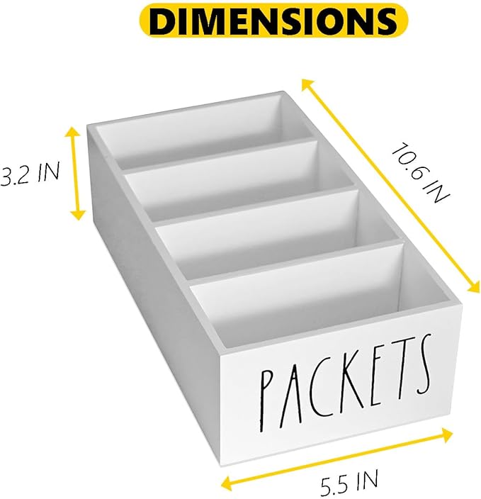 CHONIC Seasoning Organizer, Pantry Storage Bins for Food Mixes, Spices, Gravy, Taco, and Dressing Packets - Modern Farmhouse Kitchen Organization (White)