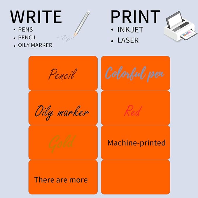 YEGAWEN Shipping Labels Stickers, 2"×4" Printable Mailing Label for Laser/Inkjet Printing- Matte, Permanent Adhesive Labels Stickers (Fluorescent Orange)