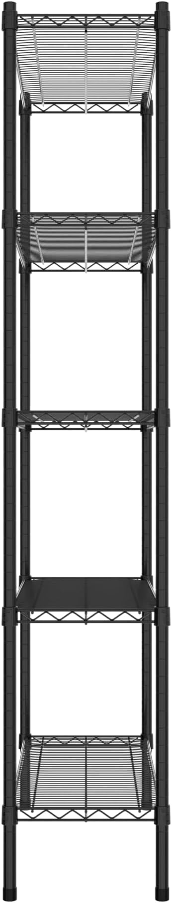 Commercial NSF Listed Black Epoxy Stationary Wire Shelving Kit 14" x 36" x 74", with 5 Shelves Perfect for Warehouse, Walk-in Refrigerator, Freezer, Grocery Store, Restaurant, Dishroom