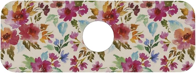 Floral Colorful 15" X 5.5" Kitchen Sink Splash Guard Faucet Faucet Guard Draining Mat Sink Splash Guard Faucet Kitchen Bathroom