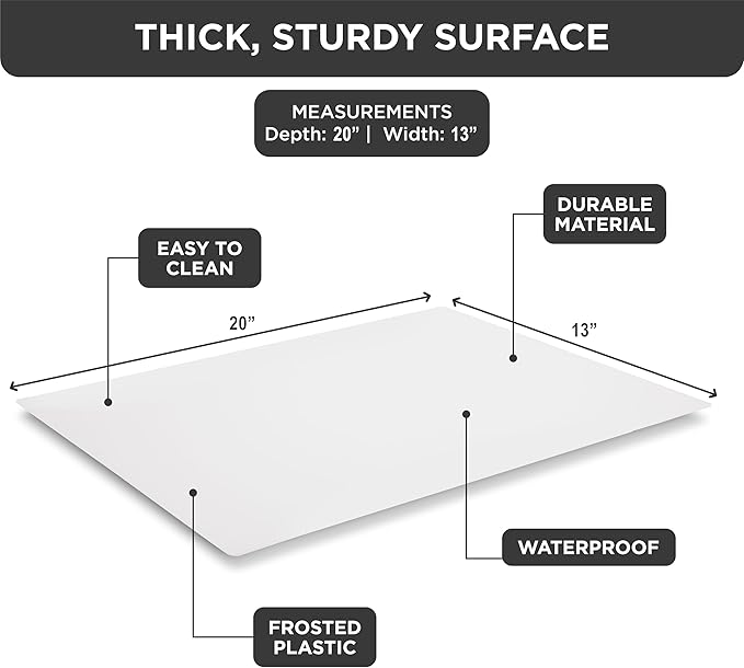 HOLDN' STORAGE Hard Plastic Liner for Pull Out Shelf, Fits Pull Out Cabinet Organizer 13" W x 20" L - Shelf Protector Liner, Clear Frosted