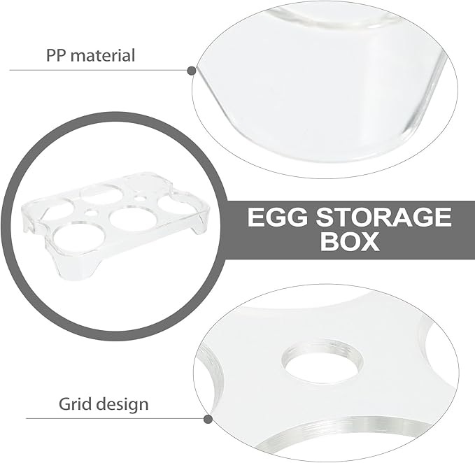 SAFIGLE Egg Container For Refrigerator: 6-slot Fridge Egg Storage Container - Storage Tray For Kitchen Pantry Refrigerator Farmhouse