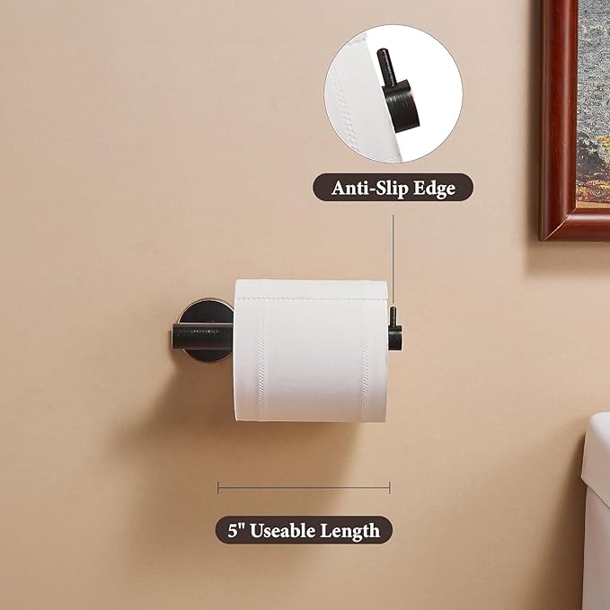 WINCASE Bronze Toilet Paper Holder, Towel Holder Oil Rubbed Towel Hooks, Bathroom Hand Towel Ring Toilet Paper Roll Holder Robe Hook Wall Mount, Farmhouse Stainless Steel Bathroom Accessories