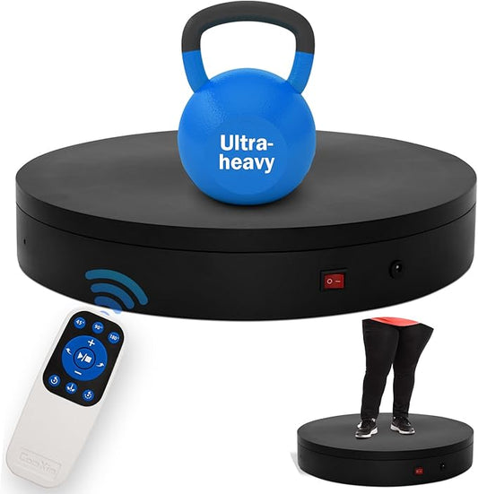 19.7In Remote Large Motorized electric turntable Rotating platform Photography Turntable Motorized lazy susan Base giratoria para for Photography,3D Scanner,Heavy duty display(Load Range:220~500lbs)