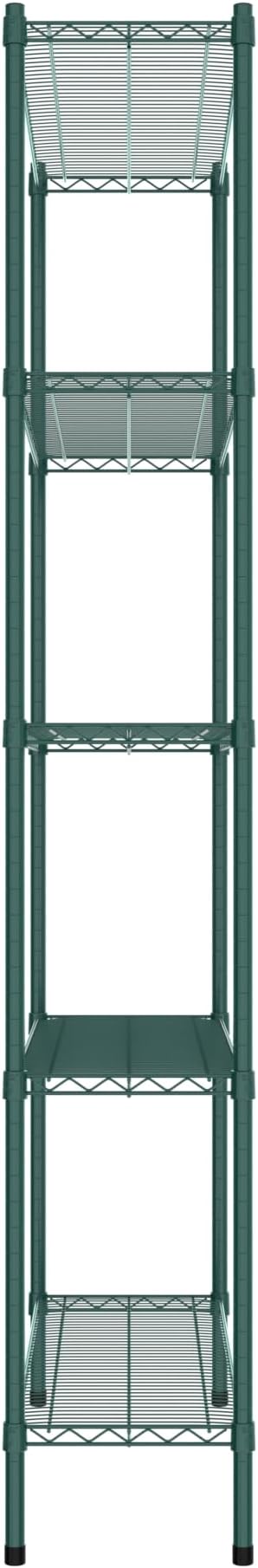 Commercial NSF Listed Green Epoxy Stationary Wire Shelving Kit 14" x 42" x 86", with 5 Shelves Perfect for Warehouse, Walk-in Refrigerator, Freezer, Grocery Store, Restaurant, Dishroom