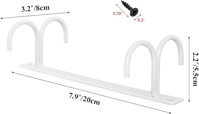 MOCOUM Under Cabinet Mug Rack, Rustic Mug Organizer Rack Cup Holder Under Shelf 12 Hanging Hooks Rack for Mugs, Coffee Cups and Kitchen Utensils Display (White-3 Pack-12 Hooks)