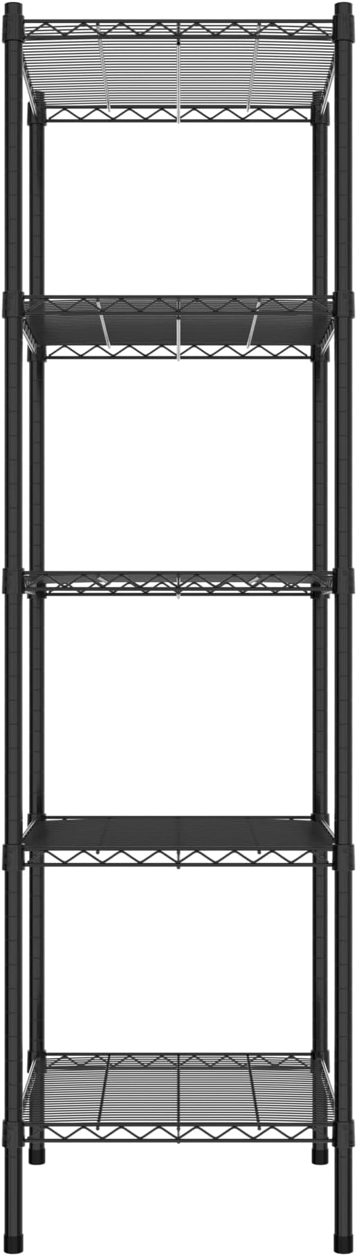 Commercial NSF Listed Black Epoxy Stationary Wire Shelving Kit 21" x 24" x 74", with 5 Shelves Perfect for Warehouse, Walk-in Refrigerator, Freezer, Grocery Store, Restaurant, Dishroom
