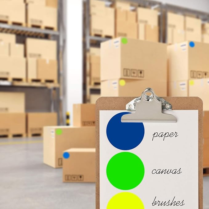 ChromaLabel Sticker Labels, 3 Inch, Fluorescent Yellow, 500 per Roll, High Visibility, Removable, Round, Color Coding, Inventory Management, Medical Facilities, Warehouse Labels