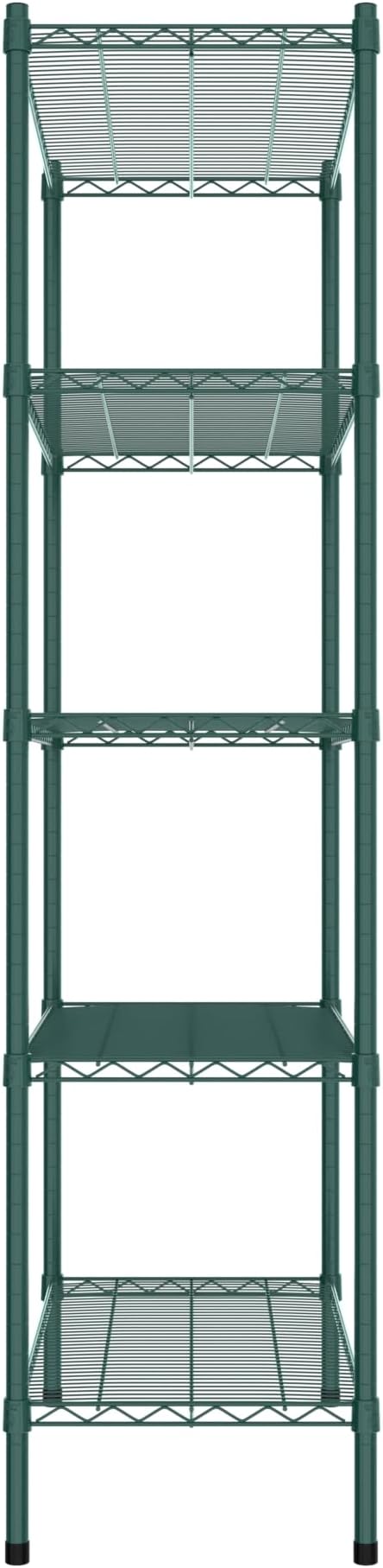 Commercial NSF Listed Green Epoxy Stationary Wire Shelving Kit 18" x 36" x 74", with 5 Shelves Perfect for Warehouse, Walk-in Refrigerator, Freezer, Grocery Store, Restaurant, Dishroom