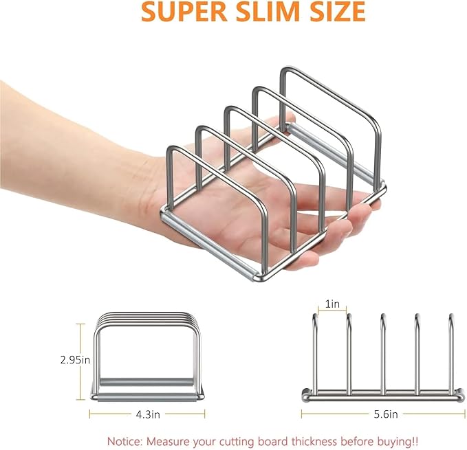Cutting Board Rack 2pcs Kitchen Cabinet Organizer, Steel Cookware Holder, Divided with 5 For Chefs,Baker Offer A Space-Saving Solution