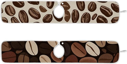 2 PCS Kitchen Sink Splash Guard 30 Inch Faucet Mat for Kitchen Sink Bathroom Sink Faucet Absorbing Drip Drain Mat Pad Microfiber Soft Washable Brown Coffee Beans