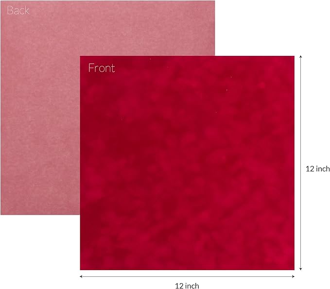 S.E.I Tomato Velvet Paper, Felt Fabric For Drawer and Jewelry Box Liner, 12" x 12" - 12 Sheets