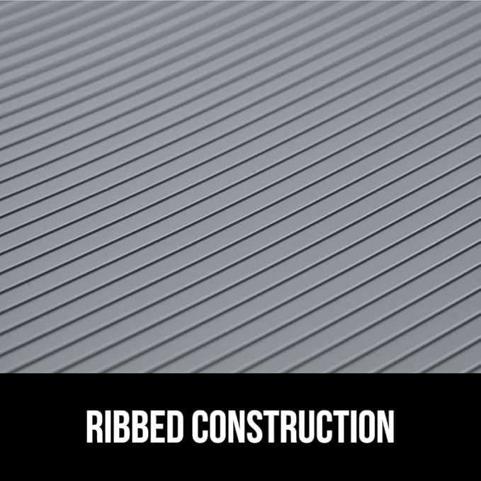 GORILLA GRIP DuraGuard Shelf Liner, Non-Adhesive Cabinet Liners for Kitchen Drawers, Shelves, Refrigerator, Pantry Storage, Bathroom Closet, Durable Waterproof BPA Free Ribbed Plastic, 17.5x10 Gray