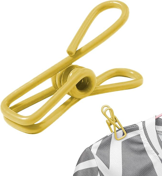 Multipurpose Metal Bag Clips - 2 Inch Colorful Sealer for Sealing Food, Paper Holder, Clothesline Clip for Laundry Hanging, Kitchen Bags (Yellow, 36PCS)
