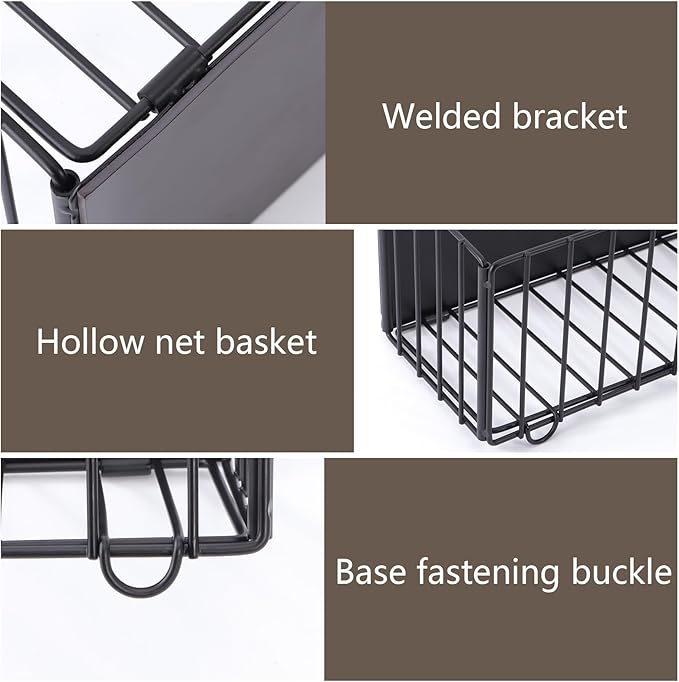 Folding Magnetic Basket, 2 Pack Magnetic Fridge Basket with Strong Magnet for Kitchen Office School Organization and Home Storage, 11.02"x4.33"x4.33"