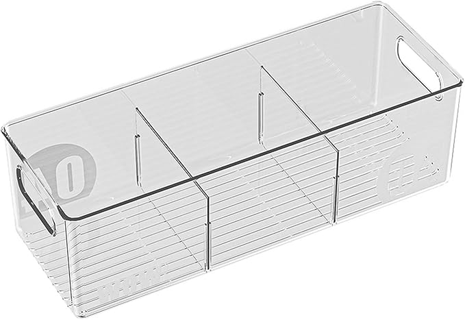 Clear View Refrigerator Organizer, Food Grade Storage Bins For Fridge & Freezer, Space Efficient Kitchen Storage Container